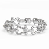 White Gold Shackle Link Bracelet